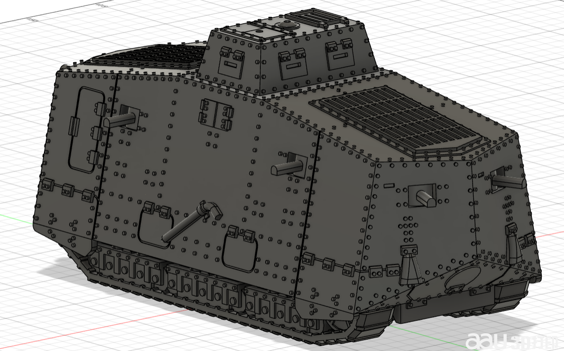 A7V-一戰(zhàn)德國坦克STL模型